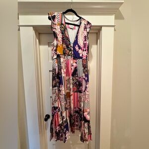 Anthropologie Multicolor Patchwork Maxi Dress